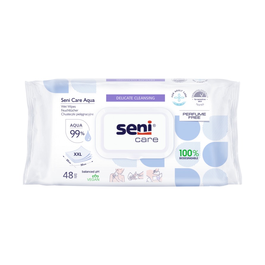 Seni Care Feuchttücher Aqua, 48 Stück